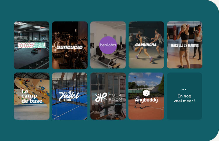 Wavre indoor karting, sycycle, bepilates, garrincha, marvelous marvin boxing, le camp de base, tero padel, yoga room, anybuddy, ... and many more ! 